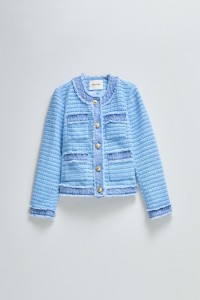 CHAQUETA DE TWEED CON DETALLES DE DENIM