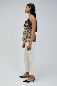 TOP ANIMAL PRINT WITH LACE DETAIL