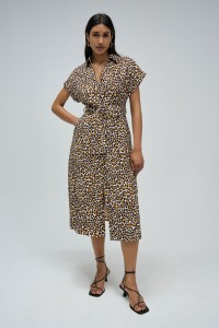 LONG ANIMAL PRINT DRESS