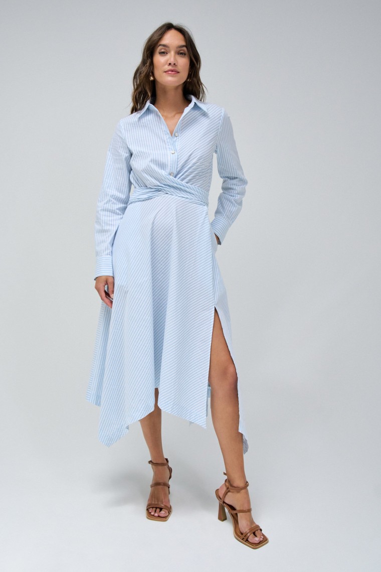 ROBE MIDI ASYMTRIQUE  RAYURES