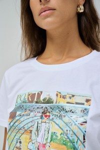 T-SHIRT BRANCA COM ESTAMPADO DO PORTO