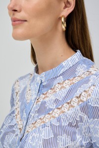 STRIPED SHIRT WITH EMBROIDERY