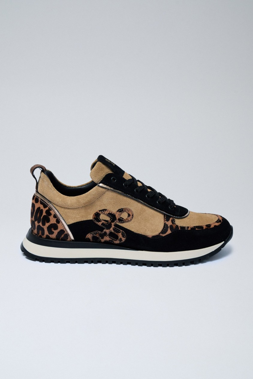 BASKETS ANIMAL PRINT EN CUIR