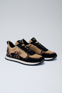 ANIMAL PRINT LEATHER TRAINERS