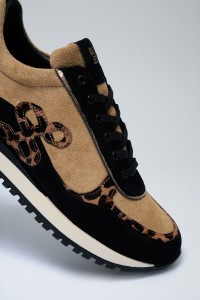 ANIMAL PRINT LEATHER TRAINERS