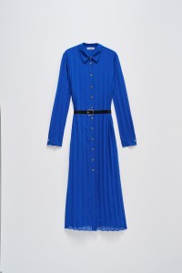 PLEATED DRESS WITH BELT