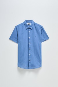 SHORT SLEEVE SHIRT WITH LINEN BLEND