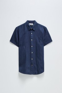 SHORT SLEEVE SHIRT WITH LINEN BLEND