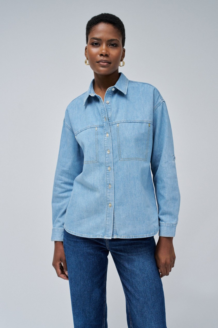 CHEMISE LIGHTDENIM AVEC PAILLETTES