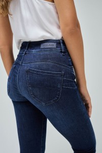 JEANS SECRET, PUSH IN, SKINNY, IN DUNKLEM DENIM