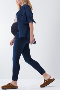 HOPE CROPPED MATERNITY JEANS IN DARK DENIM