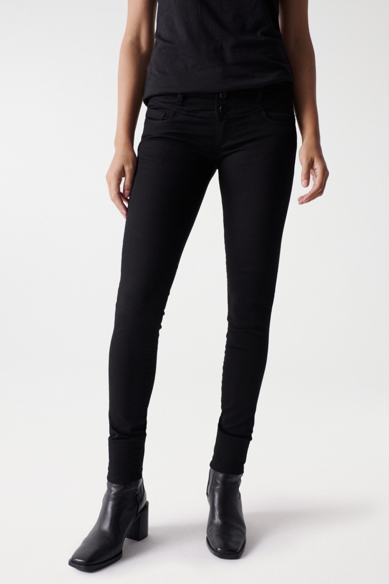 MYSTERY PUSH UP SKINNY TRUE BLACK JEANS