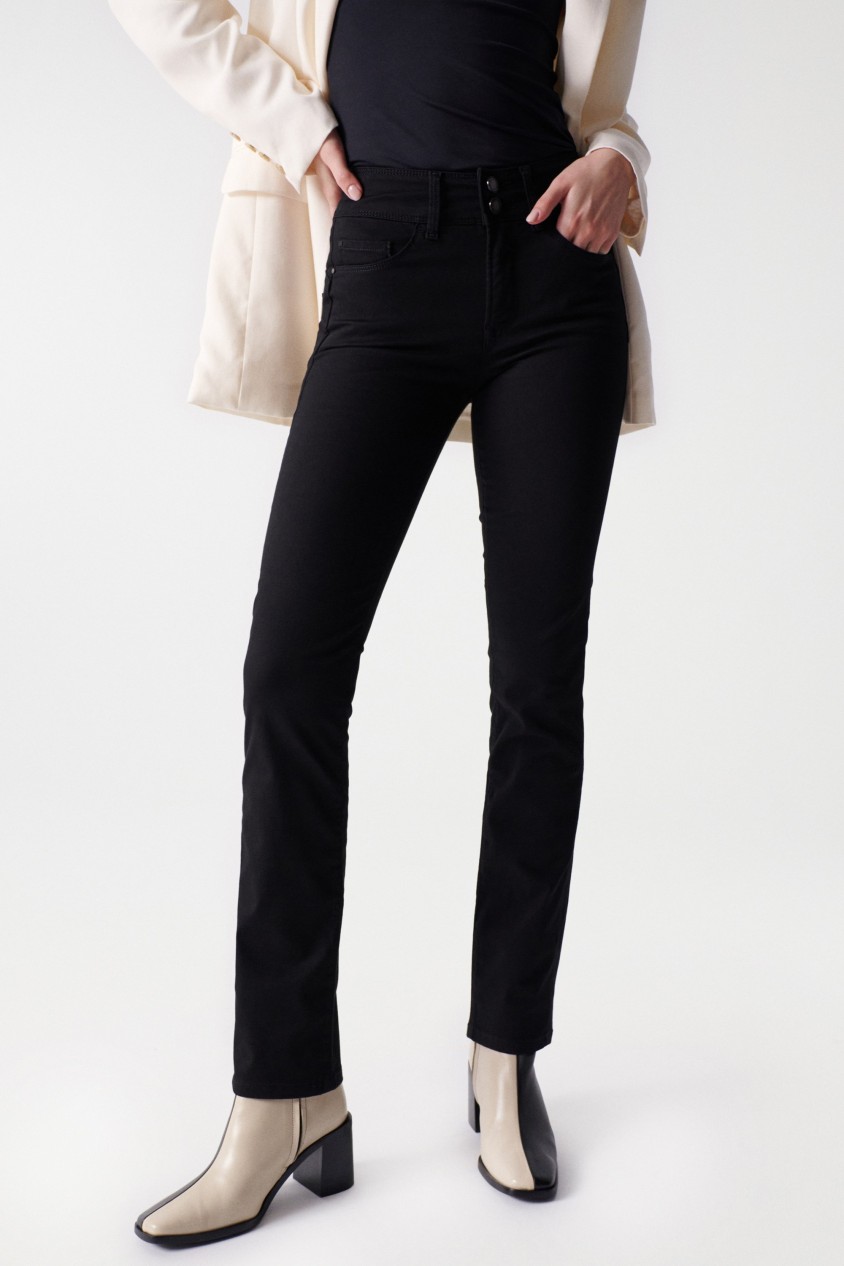 SECRET PUSH IN SLIM TRUE BLACK JEANS