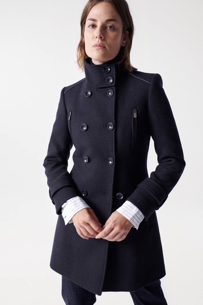 MANTEAU LONG GRACE EN TOFFE AVEC DTAILS