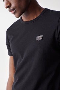 COTTON T-SHIRT WITH SALSA LOGO APPLIQU