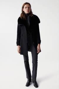 WOOLLEN GRACE COAT WITH FUR COLLAR