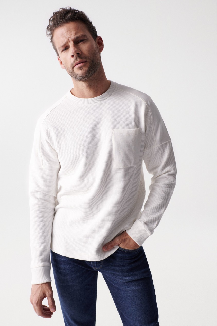 TEXTURED EFFECT SWEATSHIRT