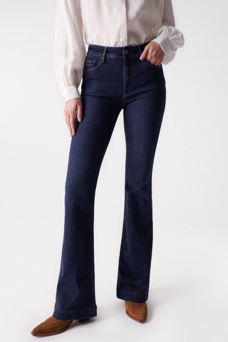 DESTINY PUSH UP FLARE JEANS, DARK WASH