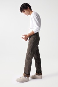 BROWN SLIM TROUSERS