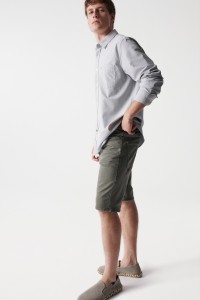 REGULAR S-ACTIV GREEN DENIM SHORTS