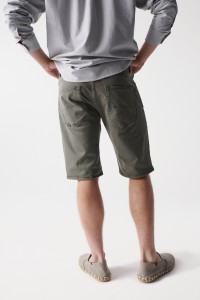 REGULAR S-ACTIV GREEN DENIM SHORTS