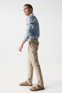 SLIM BEIGE CHINO TROUSERS