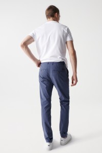 SLIM BLUE CHINO TROUSERS