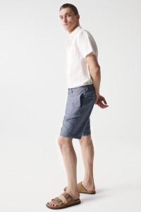 REGULAR FIT LINEN SHORTS