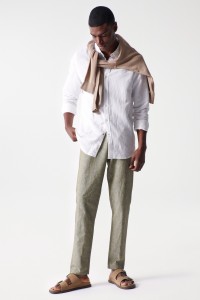 SLIM FIT LINEN TROUSERS