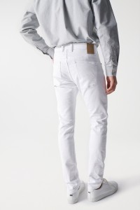 SLIM WHITE SERGE TROUSERS