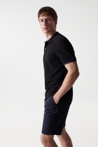 POLO SHIRT WITH STRIPE DETAIL