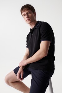 POLO SHIRT WITH STRIPE DETAIL