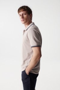 POLO SHIRT WITH STRIPE DETAIL