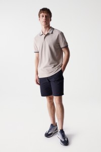 POLO SHIRT WITH STRIPE DETAIL