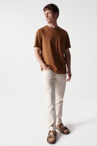 BROWN T-SHIRT WITH SALSA NAME AND POCKET