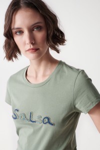 T-SHIRT AVEC LOGO SALSA EN PERLES