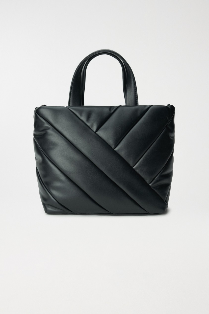 LEATHER-EFFECT TOTE BAG