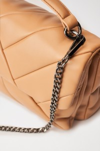 HANDBAG WITH METALLISED SHOULDER STRAP