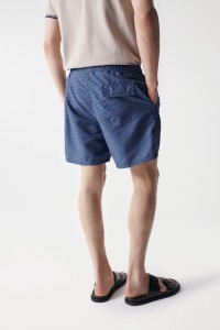 SWIMMING SHORTS WITH PRINT DESIGN AND DRAWSTRING