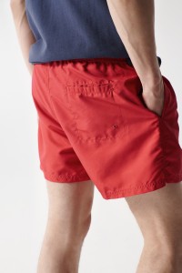 RED SWIMMING SHORTS WITH DRAWSTRING