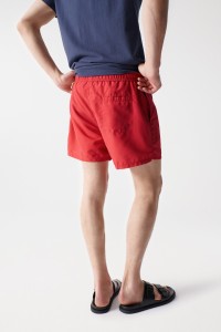 RED SWIMMING SHORTS WITH DRAWSTRING