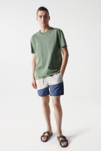 TRICOLOUR SWIMMING SHORTS WITH DRAWSTRING