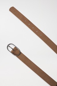 CEINTURE MARRON CLAIR EN DAIM