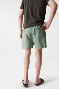 GREEN SWIMMING SHORTS WITH DRAWSTRING