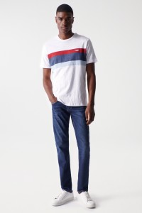 T-SHIRT WITH TRICOLOUR PRINT