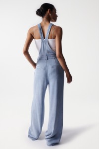 HIGH RISE LIGHTDENIM DUNGAREES