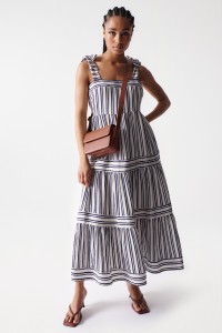 STRIPED DRESS WITH RUFFLES