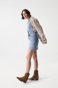 PUSH IN OVERALLS EFFECT DENIM SKIRT