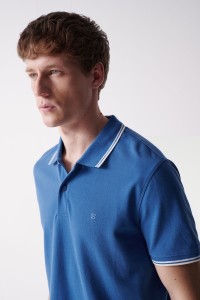 POLO SHIRT WITH STRIPE DETAIL