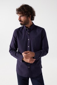 CHEMISE OXFORD UNIE AVEC POCHE